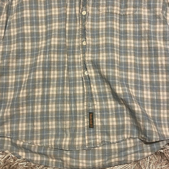 𝅺TIMBERLAND Weather Gear Mens Button Down‎ Short Sleeve Plaid Shirt Medium - Picture 2 of 11
